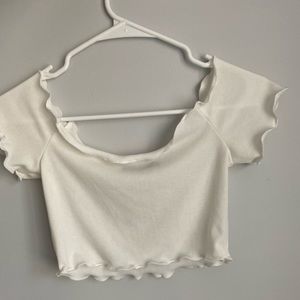 zaful off the shoulder cropped shirt
